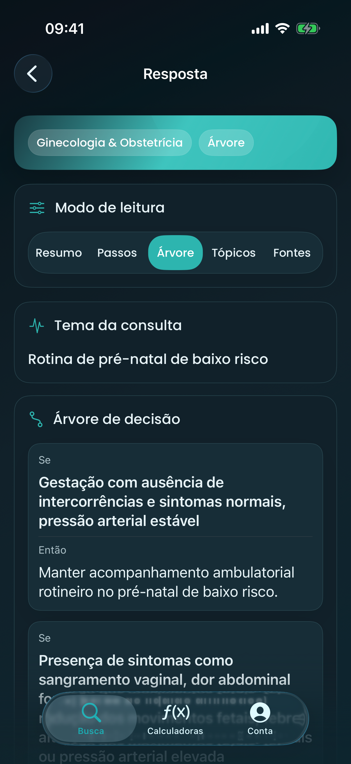 Árvore de decisão clínica no Atlas Med